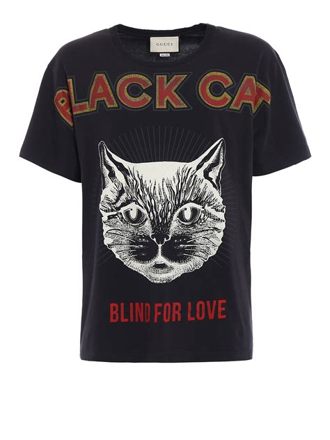 gucci black cat print t shirt